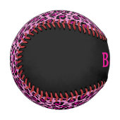 Rosa und schwarzer Leopardendruck mit Namen Baseball (Vorderseite Links)