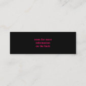 Rosa und schwarzer Lipstick Mini Visitenkarte (Rückseite)