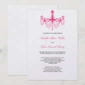 Rosa und schwarzer Lüster Einladung (Vorne/Hinten)