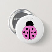 Rosa und schwarzer Marienkäfer Button (Vorne & Hinten)