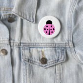 Rosa und schwarzer Marienkäfer Button (Beispiel)