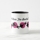 Rosa und schwarzer Marienkäfer-Kaffeebecher Tasse (Zentrum)