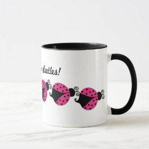 Rosa und schwarzer Marienkäfer Kaffeetasse