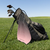 Rosa und schwarzer Marmor Golfhandtuch (Gras)