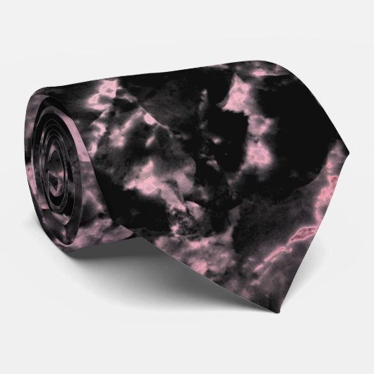 Rosa und schwarzer Marmor Krawatte (Gerollt)