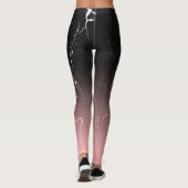 Rosa und schwarzer Marmor Leggings (Rückseite)