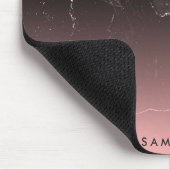 Rosa und schwarzer Marmor Mousepad (Ecke)