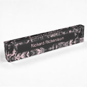 Rosa und schwarzer Marmor Namensplakette