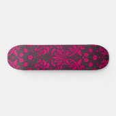 Rosa und schwarzer Neondamast Skateboard (Horizontal)
