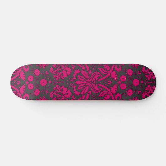 Rosa und schwarzer Neondamast Skateboard (Horizontal)