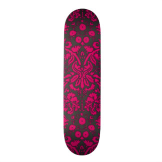 Rosa und schwarzer Neondamast Skateboard