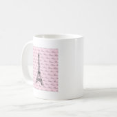 Rosa und schwarzer Paris-Eiffelturm Kaffeetasse (Vorderseite Links)