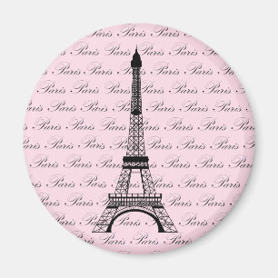 Rosa und schwarzer Paris-Eiffelturm Magnet