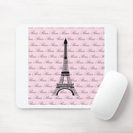 Rosa und schwarzer Paris-Eiffelturm Mousepad (Mit Mouse)