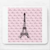 Rosa und schwarzer Paris-Eiffelturm Mousepad (Vorne)