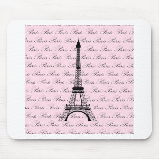 Rosa und schwarzer Paris-Eiffelturm Mousepad