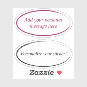 Rosa und schwarzer Pinselstrich Aufkleber