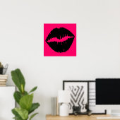 Rosa und schwarzer Schmatz Poster (Heimbüro)