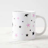 Rosa und schwarzer Stern-riesige Kaffee-Tasse Jumbo-Tasse (Rechts)