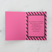 Rosa und schwarzer Streifen Danke Karte (Innenseite)