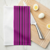 Rosa und schwarzer Streifen Küchentuch (Viertel Falte)