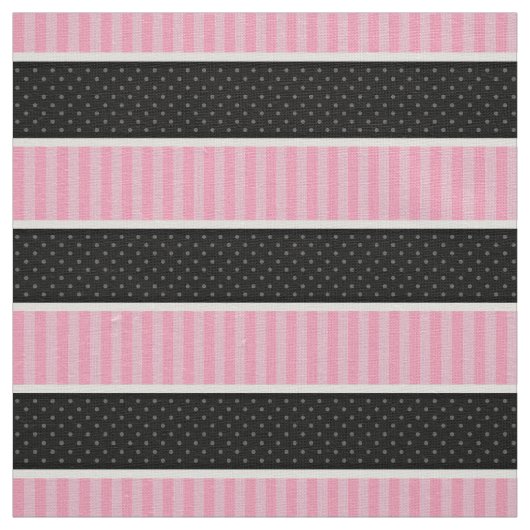 Rosa und schwarzer Tupfen Stripes Muster Stoff (Muster)