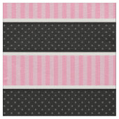 Rosa und schwarzer Tupfen Stripes Muster Stoff (Nahaufnahme)
