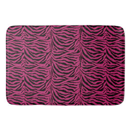 Rosa und schwarzer Zebra-Druck Badematte