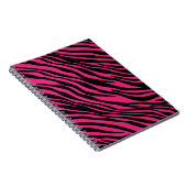 Rosa und schwarzer Zebra Stripes gewundenes Notizblock (Rechte Seite)