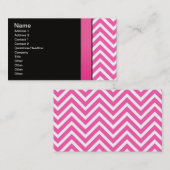 Rosa und schwarzer Zickzack Visitenkarte (Vorne/Hinten)