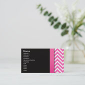 Rosa und schwarzer Zickzack Visitenkarte (Stehend Vorderseite)