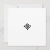 Rosa und schwarzes Brautparty Damask Einladung (Rückseite)