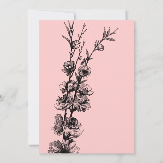 Rosa und schwarzes Brautparty Einladung (Rückseite)