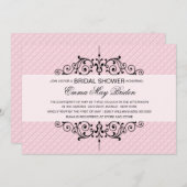 Rosa und schwarzes Brautparty Einladung (Vorne/Hinten)