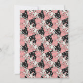 Rosa und schwarzes Bunco Party Einladung (Rückseite)