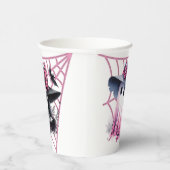 Rosa und schwarzes Coquette Halloween Pappbecher (Rechts)