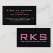 Rosa und schwarzes elegantes berufliches der visitenkarte (Vorne/Hinten)