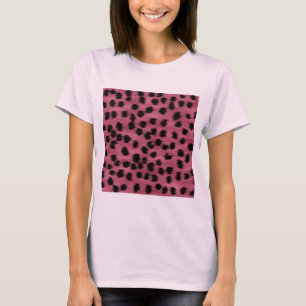 Rosa und schwarzes Gepard-Druck-Muster T-Shirt