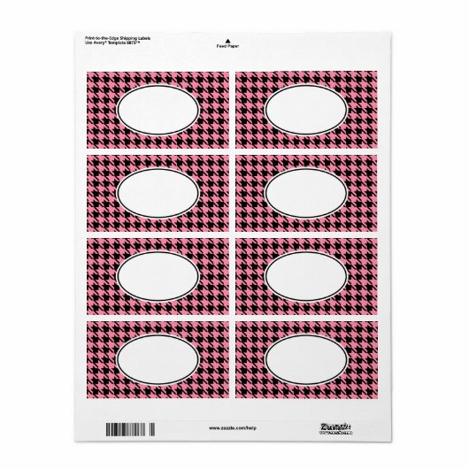 Rosa und schwarzes Gingham-Label (Vorne)