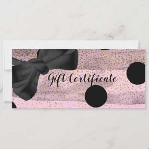 Rosa und schwarzes Gold Punkte Chic Geschenkgutsch
