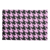 Rosa und schwarzes Hahnentrittmuster Kissenbezug (Rückseite-Links)