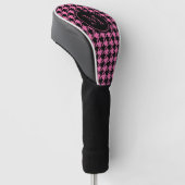 Rosa und schwarzes Hahnentrittmuster-Monogramm Golf Headcover (angewinkelt)