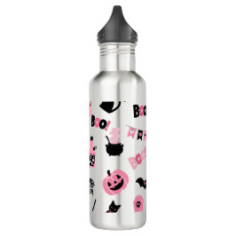 Rosa und Schwarzes Halloween Edelstahlflasche