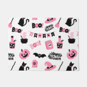 Rosa und Schwarzes Halloween Fußmatte (Vorderseite)