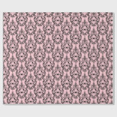 Rosa und Schwarzes Halloween Geschenkpapier (Flach)