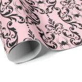 Rosa und Schwarzes Halloween Geschenkpapier (Rolleneckpunkt)