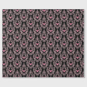 Rosa und Schwarzes Halloween Geschenkpapier (Flach)