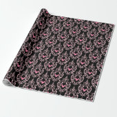 Rosa und Schwarzes Halloween Geschenkpapier (Ungerollt)