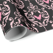 Rosa und Schwarzes Halloween Geschenkpapier (Rolleneckpunkt)