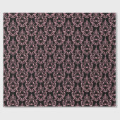 Rosa und Schwarzes Halloween Geschenkpapier (Flach)